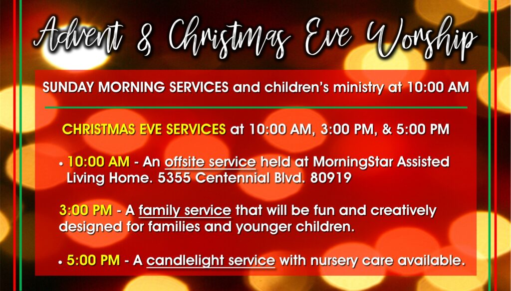 Wilson Community Church 2026 Advent Christmas Eve Schedule