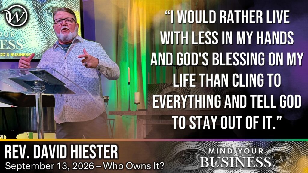 I would rather live with less in my hands and God's blessing on my life than cling to everything and tell God to stay out of it.